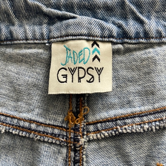 Distressed Patchwork Blue Jeans - Picture 5 of 10